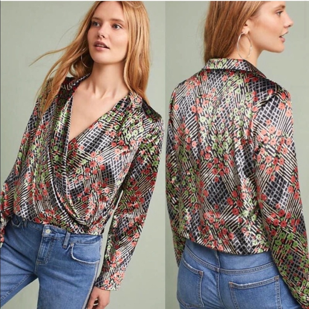 Anthropologie Kimono Wrap Top Blazer Size 4P Soft